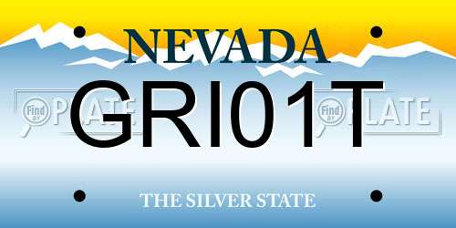 GRI01T Nevada License Plate