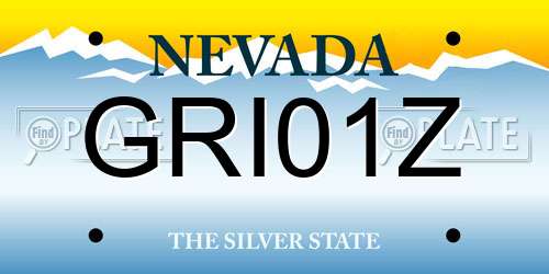 GRI01Z Nevada License Plate