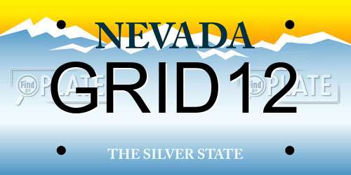GRID12 Nevada License Plate