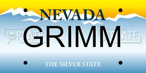 GRIMM Nevada License Plate