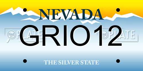 GRIO12 Nevada License Plate