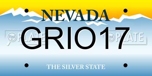 GRIO17 Nevada License Plate