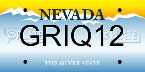 GRIQ12 Nevada License Plate