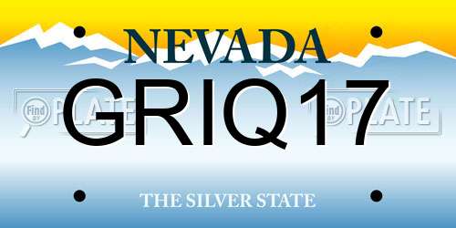 GRIQ17 Nevada License Plate