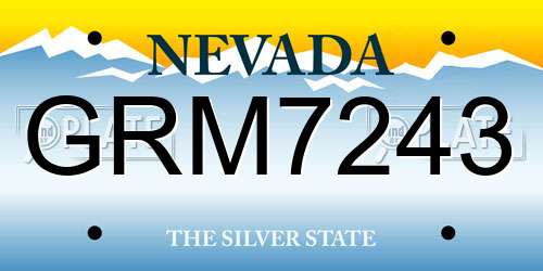 GRM7243 Nevada License Plate