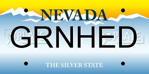 GRNHED Nevada License Plate