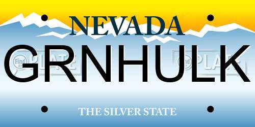 GRNHULK Nevada License Plate