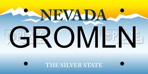 GROMLN Nevada License Plate