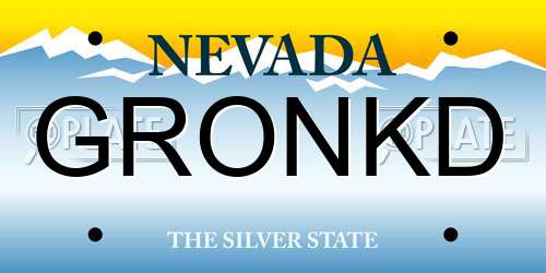 GRONKD Nevada License Plate