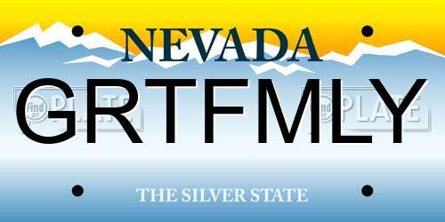 GRTFMLY Nevada License Plate