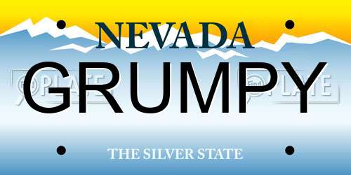 GRUMPY Nevada License Plate