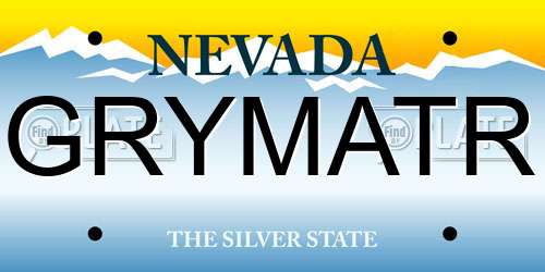 GRYMATR Nevada License Plate