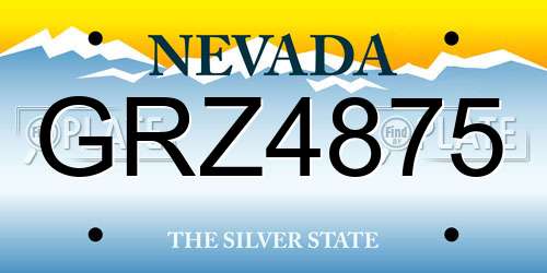 GRZ4875 Nevada License Plate