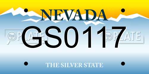 GS0117 Nevada License Plate
