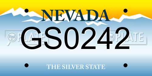 GS0242 Nevada License Plate