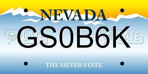 GS0B6K Nevada License Plate