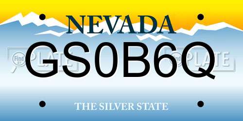 GS0B6Q Nevada License Plate