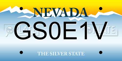 GS0E1V Nevada License Plate