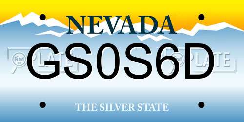 GS0S6D Nevada License Plate