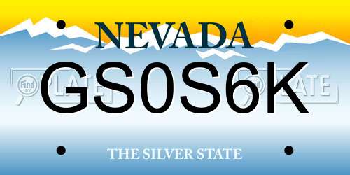 GS0S6K Nevada License Plate
