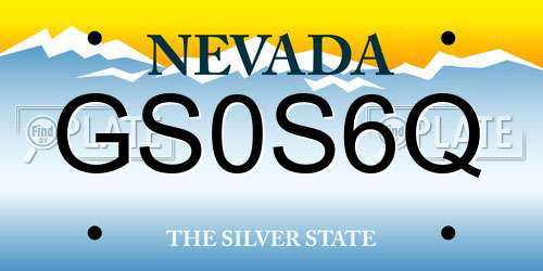 GS0S6Q Nevada License Plate