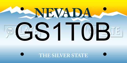GS1T0B Nevada License Plate
