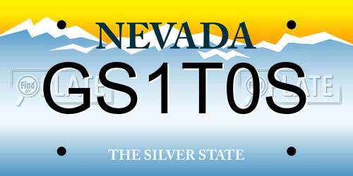 GS1T0S Nevada License Plate