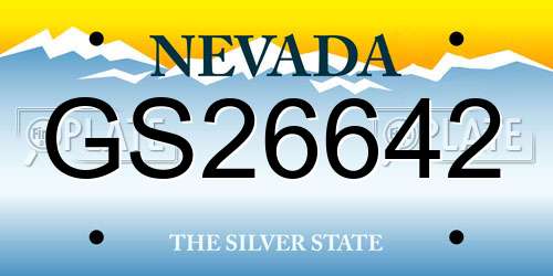 GS26642 Nevada License Plate