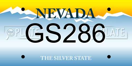 GS286 Nevada License Plate