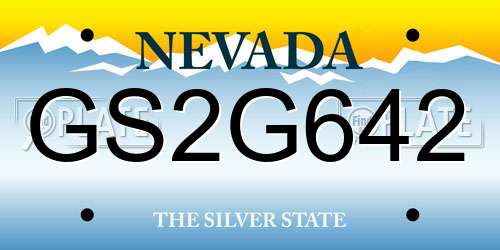 GS2G642 Nevada License Plate