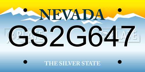 GS2G647 Nevada License Plate