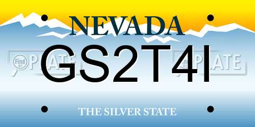 GS2T4I Nevada License Plate