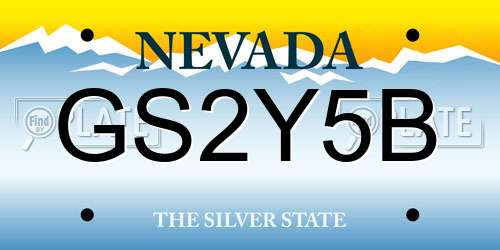 GS2Y5B Nevada License Plate