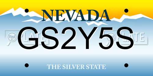 GS2Y5S Nevada License Plate