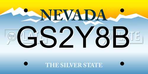 GS2Y8B Nevada License Plate
