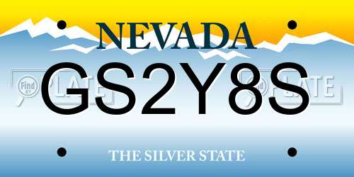 GS2Y8S Nevada License Plate