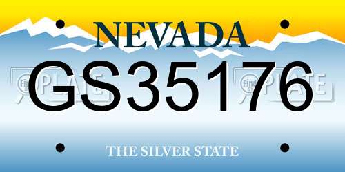 GS35176 Nevada License Plate