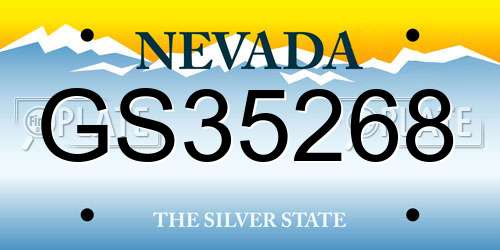 GS35268 Nevada License Plate