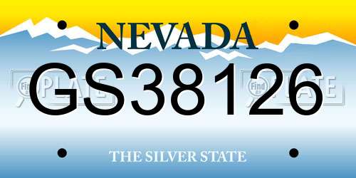 GS38126 Nevada License Plate