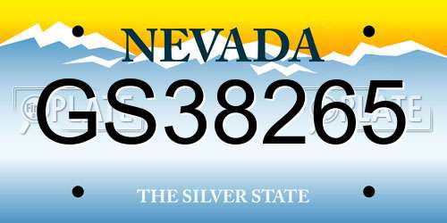 GS38265 Nevada License Plate