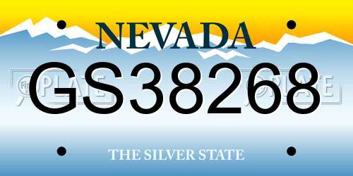GS38268 Nevada License Plate