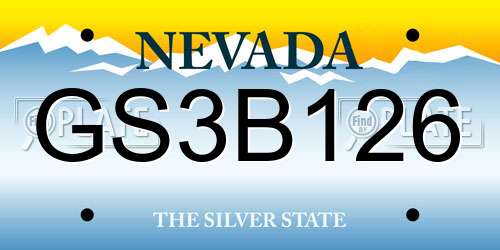 GS3B126 Nevada License Plate