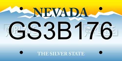 GS3B176 Nevada License Plate