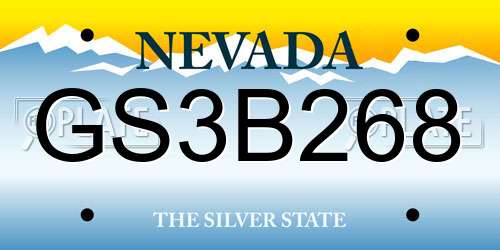 GS3B268 Nevada License Plate