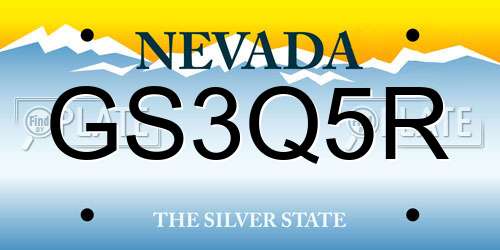 GS3Q5R Nevada License Plate