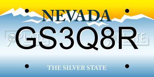 GS3Q8R Nevada License Plate