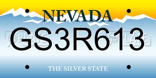 GS3R613 Nevada License Plate