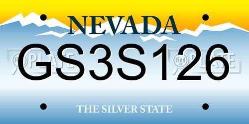 GS3S126 Nevada License Plate