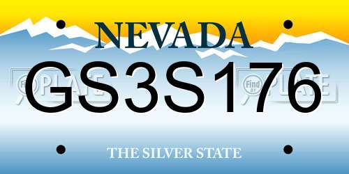 GS3S176 Nevada License Plate