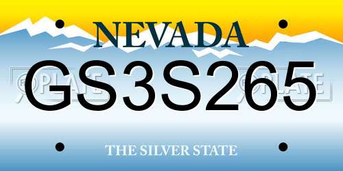 GS3S265 Nevada License Plate